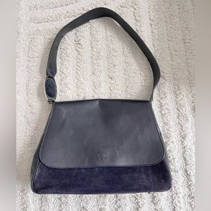 Vintage navy suede leather Anya Hindmarch purse